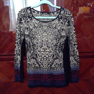 Nick & Zoe print sweater.  Size PS.
